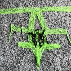 NEW green & black lace lingerie